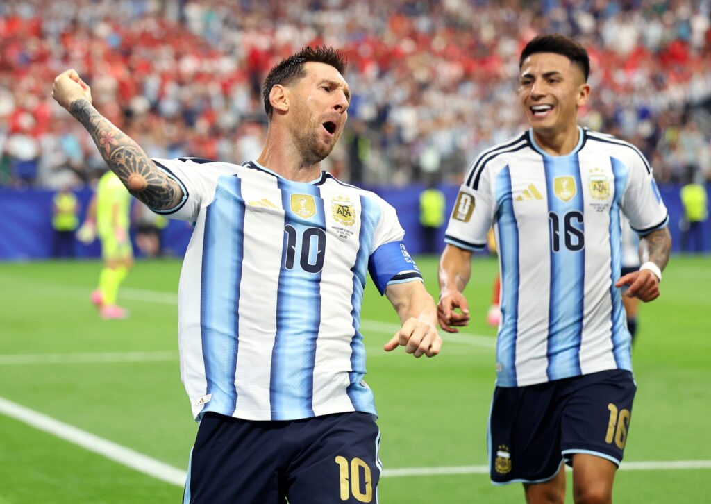 Lionel Messi celebrating his goal/ Getty image Photos