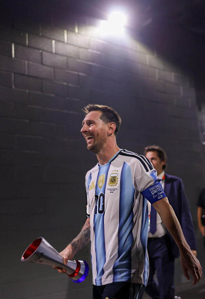 Lionel Messi with his MVP/ Getty image Photos